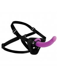 Лиловый поясной страпон Navigator Silicone G-Spot Dildo with Harness - 17,8 см. - XR Brands - купить с доставкой в Тамбове