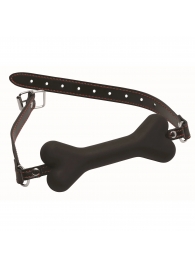 Черный кляп в форме косточки Hound Adjustable Dog Bone Gag - XR Brands - купить с доставкой в Тамбове