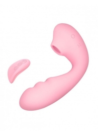 Розовый вибратор Tara с вакуумной стимуляцией и пультом ДУ - BeYourLover купить в Тамбове с доставкой в Orgasmix.ru Розовый вибратор Tara с вакуумной стимуляцией и пультом ДУ - BeYourLover