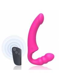 Розовый безремневой страпон Straples Strap-On Dildo - Erokay - купить с доставкой в Тамбове