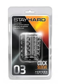 Прозрачная насадка с шипами и шишечками STAY HARD COCK SLEEVE 03 CLEAR - Blush Novelties - в Тамбове купить с доставкой