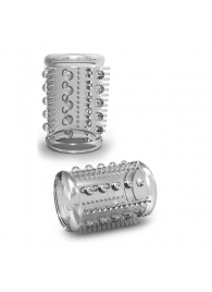 Прозрачная насадка с шипами и шишечками STAY HARD COCK SLEEVE 03 CLEAR - Blush Novelties - в Тамбове купить с доставкой