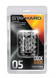 Прозрачная насадка с капельками STAY HARD COCK SLEEVE 05 CLEAR - Blush Novelties - в Тамбове купить с доставкой