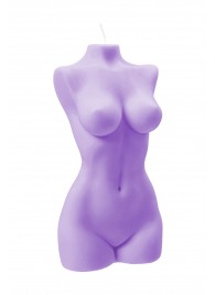Фиолетовая интерьерная свеча в форме женского торса - 850 гр. - Pecado - купить с доставкой в Тамбове