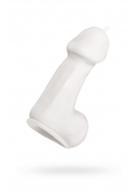 Белая свеча в форме пениса - 47 гр. - Pecado - купить с доставкой в Тамбове