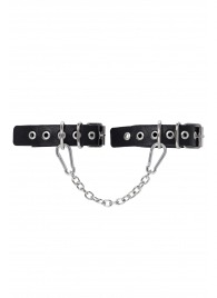 Черные оковы из одного ремешка с люверсами - Pecado - купить с доставкой в Тамбове