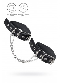 Черные оковы из одного ремешка с люверсами - Pecado - купить с доставкой в Тамбове