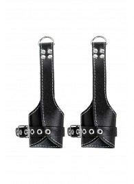 Черные подвесы с белой строчкой - Pecado - купить с доставкой в Тамбове