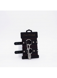 Черно-красные кожаные оковы - Crazy Handmade - купить с доставкой в Тамбове
