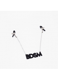 Зажимы на соски с кожаной подвеской BDSM - Crazy Handmade - купить с доставкой в Тамбове