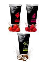 Набор из 3 съедобных лубрикантов JUJU (клубника, малина, кокос) - JuJu - купить с доставкой в Тамбове
