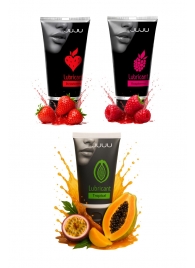 Набор из 3 съедобных лубрикантов JUJU (клубника, малина, тропические фрукты) - JuJu - купить с доставкой в Тамбове