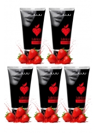 Набор из 5 съедобных лубрикантов JUJU со вкусом клубники - JuJu - купить с доставкой в Тамбове
