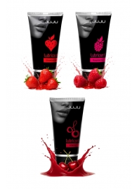 Набор из 3 съедобных лубрикантов JUJU (клубника, малина, вишня) - JuJu - купить с доставкой в Тамбове