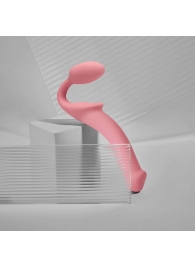 Розовый безремневой страпон Strap-on-me Semi-Realistic Bendable Strap-On size S - Strap-on-me - купить с доставкой в Тамбове