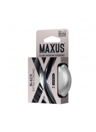 Черные утолщенные презервативы MAXUS Extra Strong с железным кейсом - 3 шт. - Maxus - купить с доставкой в Тамбове