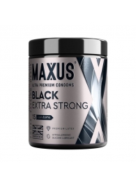 Черные утолщенные презервативы MAXUS Extra Strong с железным кейсом - 15 шт. - Maxus - купить с доставкой в Тамбове