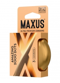 Точечные презервативы MAXUS 2000 Amazing Dots с железным кейсом - 3 шт. - Maxus - купить с доставкой в Тамбове