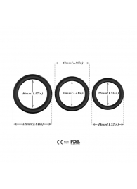 Набор из 3 черных эрекционных колец Stay Hard - Boys of Toys - в Тамбове купить с доставкой