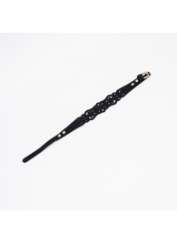 Черный ажурный чокер с золотистой фурнитурой - Crazy Handmade - купить с доставкой в Тамбове