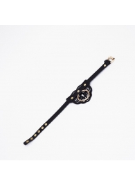 Черный чокер с клепками и золотистой фурнитурой - Crazy Handmade - купить с доставкой в Тамбове