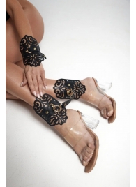 Черный фигурные оковы с золотистой фурнитурой - Crazy Handmade - купить с доставкой в Тамбове