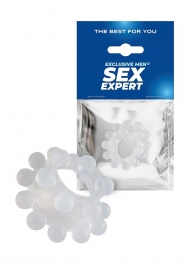 Эластичное эрекционное кольцо с двумя рядами шариков - Sex Expert - в Тамбове купить с доставкой
