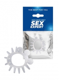 Эластичное эрекционное кольцо с шариками и лучами - Sex Expert - в Тамбове купить с доставкой