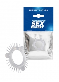 Эластичное эрекционное кольцо с 3 шариками и шипами - Sex Expert - в Тамбове купить с доставкой