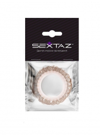 Эрекционное кольцо с бежевыми «ресничками» - Sextaz - в Тамбове купить с доставкой