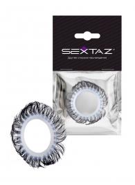 Эластичное эрекционное колечко с черными «ресничками» - Sextaz - в Тамбове купить с доставкой