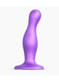 Фиолетовая насадка Strap-On-Me Dildo Plug Curvy size M - Strap-on-me - купить с доставкой в Тамбове
