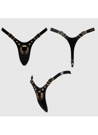 Черный пояс для фиксации насадок Strap-On-Me Leatherette Harness Fabulous - Strap-on-me - купить с доставкой в Тамбове