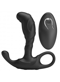 Черный изогнутый массажёр простаты с вибрацией и пультом ДУ - Baile - в Тамбове купить с доставкой
