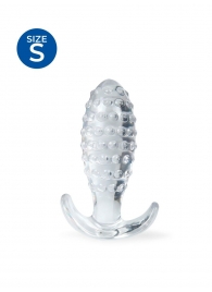 Прозрачная анальная пробка с шишечками - 6,5 см. - Sex Expert