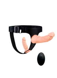 Женский страпон с 2 насадками, вибрацией и пультом ДУ - Erowoman-Eroman - купить с доставкой в Тамбове