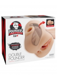 Телесный мастурбатор с вибрацией Double Pounder Vibrating Squeeze Stroker - Pipedream - в Тамбове купить с доставкой
