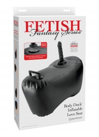 Черное надувное кресло с платформой для фиксации дилдо Body Dock Inflatable Love Seat - Pipedream - купить с доставкой в Тамбове