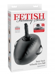 Черный надувной мяч с платформой для фиксации дилдо Body Dock Inflatable Love Ball - Pipedream - купить с доставкой в Тамбове