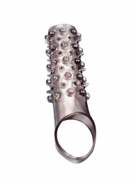 Дымчатая насадка на пенис с шипами и выпуклостями - 12 см. - Sex Expert - в Тамбове купить с доставкой