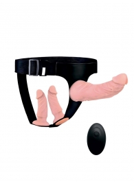 Женский страпон с 3 насадками и вибрацией - Erowoman-Eroman - купить с доставкой в Тамбове