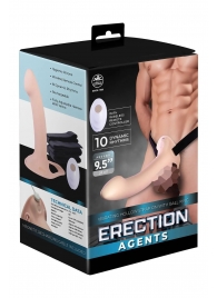 Телесный полый страпон с вибрацией Erection Agents - 24,1 см. - NMC - купить с доставкой в Тамбове