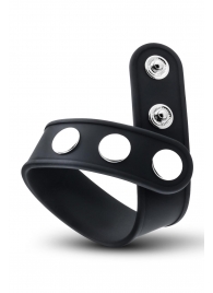 Черное эрекционное кольцо на кнопках - Blush Novelties - в Тамбове купить с доставкой