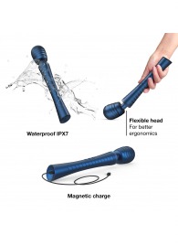 Синий вибромассажёр с насадками Man.wand Edgy - Manwan - в Тамбове купить с доставкой