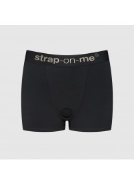 Черные трусики-боксеры для фиксации насадок Strap-on-me Harness Lingerie Allure - size XS - Strap-on-me - купить с доставкой в Тамбове