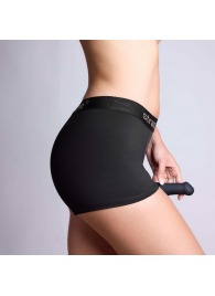 Черные трусики-боксеры для фиксации насадок Strap-on-me Harness Lingerie Allure - size S - Strap-on-me - купить с доставкой в Тамбове