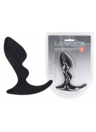 Черная анальная пробка для массажа простаты Double Ripple Silicone Prostate Massager - Shots Media BV - в Тамбове купить с доставкой