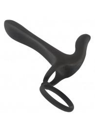 Черная насадка на член с вибрацией Couple’s Vibrator - Orion - в Тамбове купить с доставкой