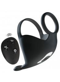 Черная вибронасадка для эрекции и стимуляции мошонки Cock ring with RC ball massager - Orion - в Тамбове купить с доставкой