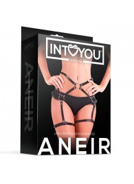 Черные стрепы на бёдра Aneir - Intoyou - купить с доставкой в Тамбове